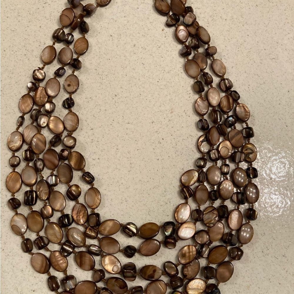 Natural Stone Multi Strand Necklace - Picture 3 of 11